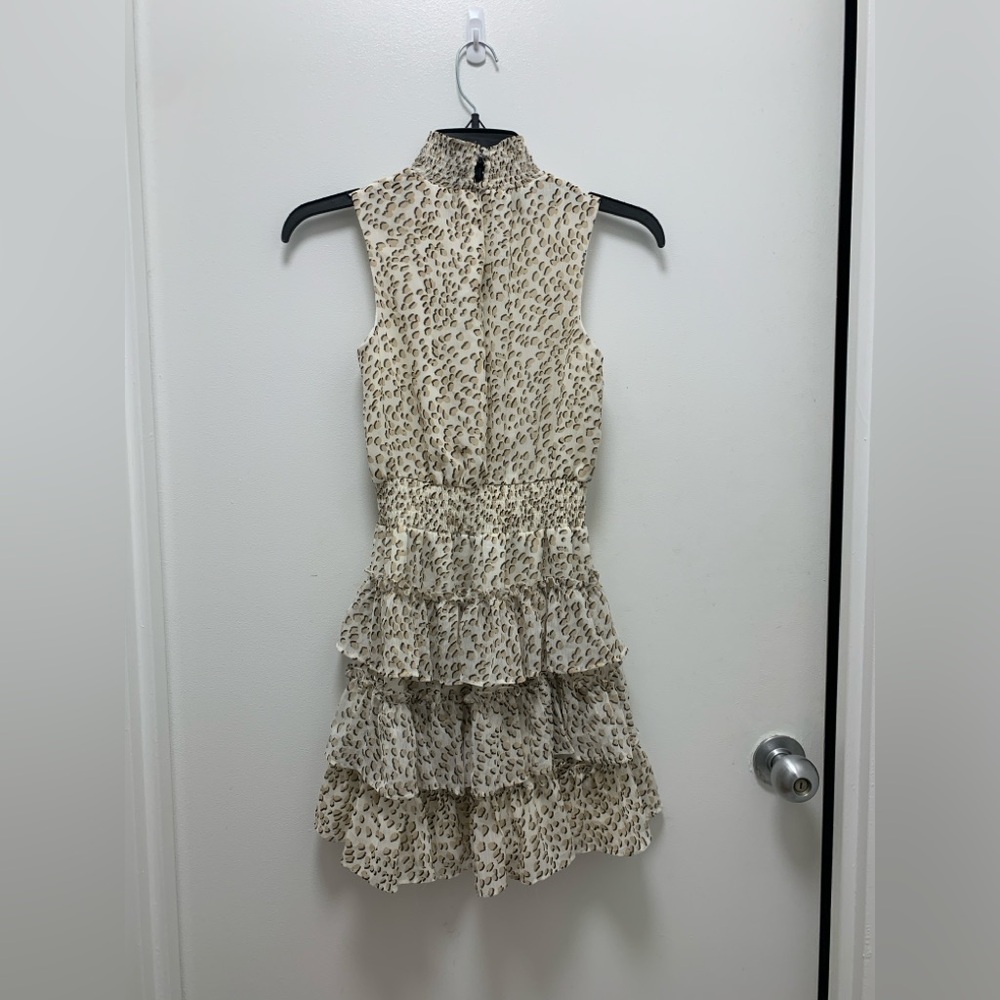 Express High-Neck Tiered Ruffle Cocktail Dress - Picture 2 of 5